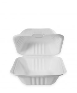 Fiber Clamshell White Containers